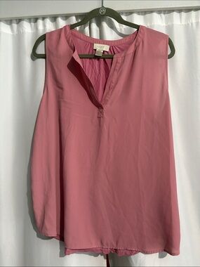 LOFT Dusty Rose Sleeveless Split-Neck Camisole